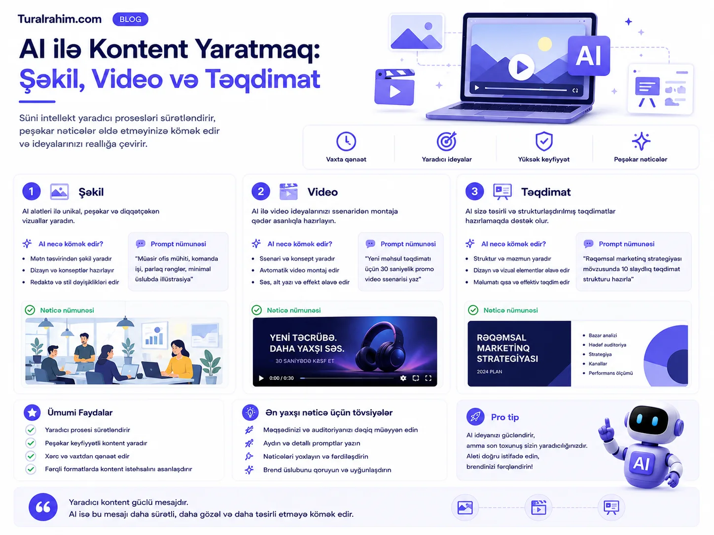 AI ilə Kontent Yaratmaq: Şəkil, Video və Təqdimat