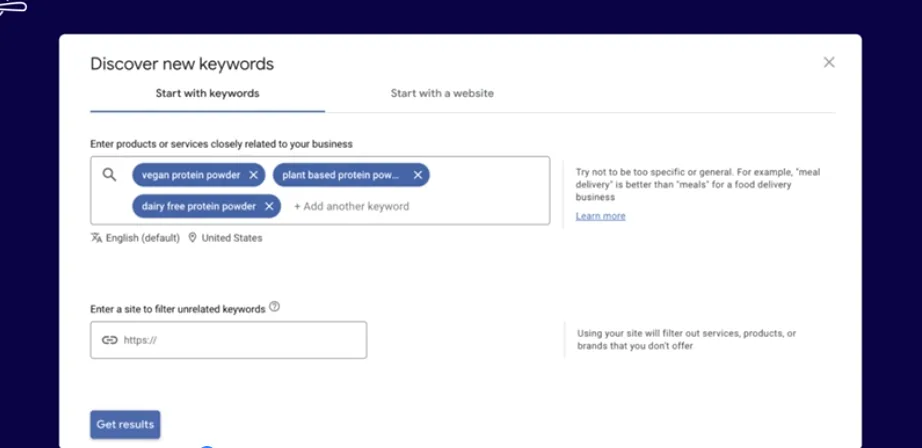 google keyword planner